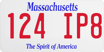 MA license plate 124IP8