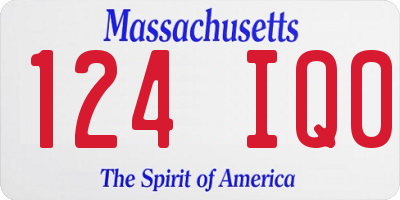 MA license plate 124IQ0