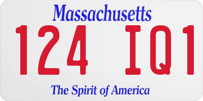 MA license plate 124IQ1