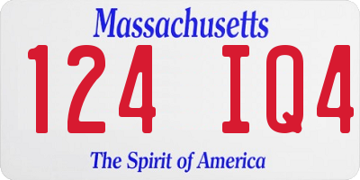 MA license plate 124IQ4