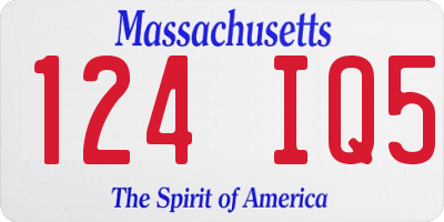 MA license plate 124IQ5