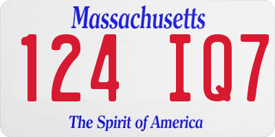 MA license plate 124IQ7