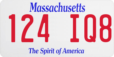 MA license plate 124IQ8