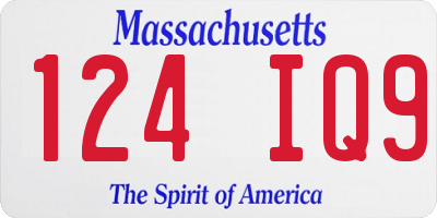 MA license plate 124IQ9