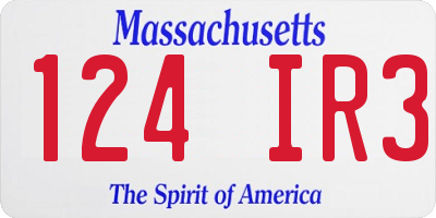 MA license plate 124IR3