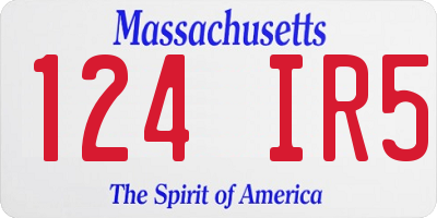 MA license plate 124IR5