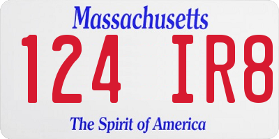 MA license plate 124IR8