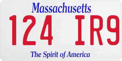 MA license plate 124IR9