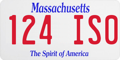 MA license plate 124IS0