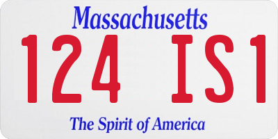 MA license plate 124IS1