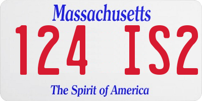 MA license plate 124IS2