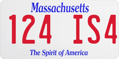 MA license plate 124IS4