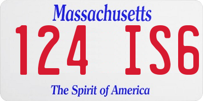 MA license plate 124IS6