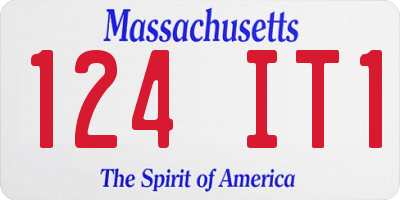 MA license plate 124IT1