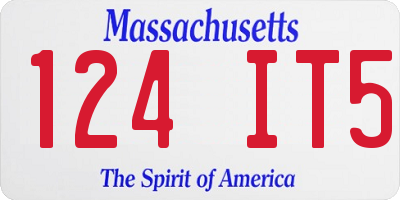 MA license plate 124IT5