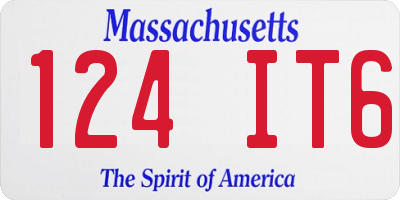 MA license plate 124IT6