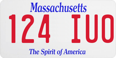 MA license plate 124IU0