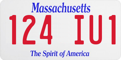 MA license plate 124IU1