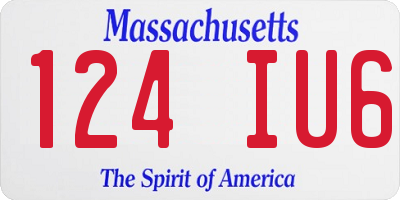 MA license plate 124IU6