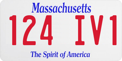 MA license plate 124IV1