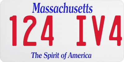 MA license plate 124IV4