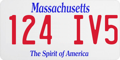 MA license plate 124IV5