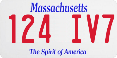 MA license plate 124IV7