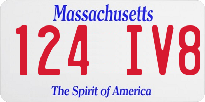 MA license plate 124IV8
