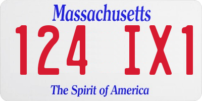 MA license plate 124IX1