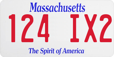 MA license plate 124IX2