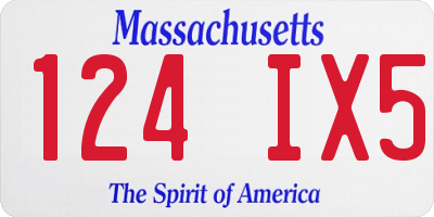 MA license plate 124IX5