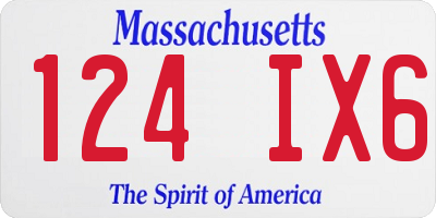MA license plate 124IX6