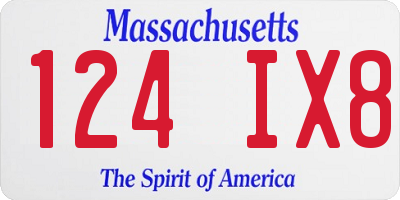 MA license plate 124IX8