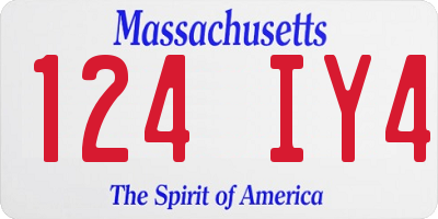 MA license plate 124IY4