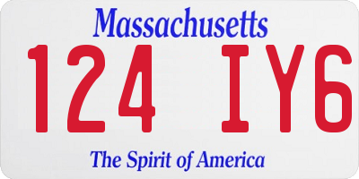 MA license plate 124IY6