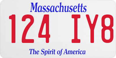 MA license plate 124IY8