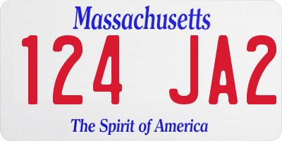 MA license plate 124JA2