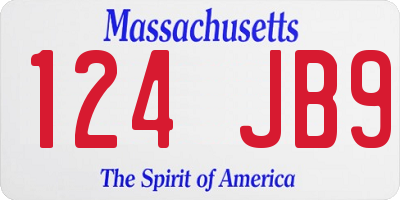 MA license plate 124JB9