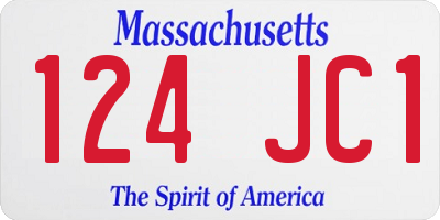 MA license plate 124JC1