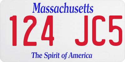 MA license plate 124JC5