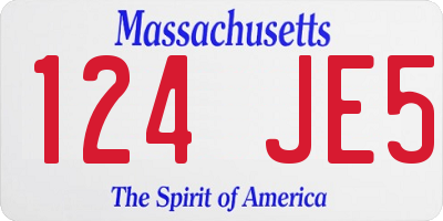 MA license plate 124JE5