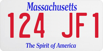 MA license plate 124JF1