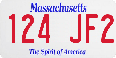 MA license plate 124JF2