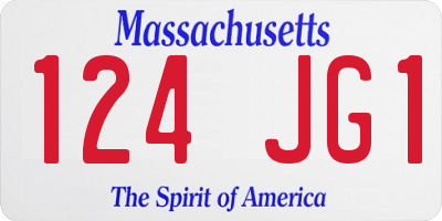 MA license plate 124JG1