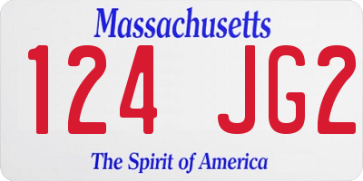 MA license plate 124JG2
