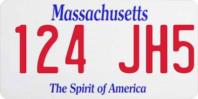 MA license plate 124JH5
