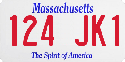 MA license plate 124JK1