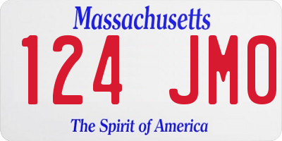 MA license plate 124JM0
