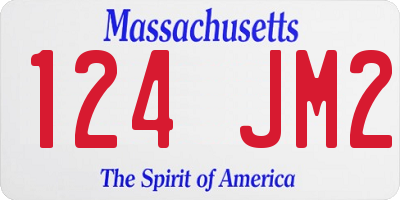 MA license plate 124JM2