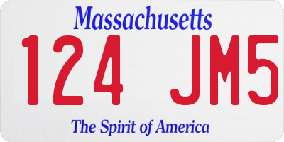 MA license plate 124JM5